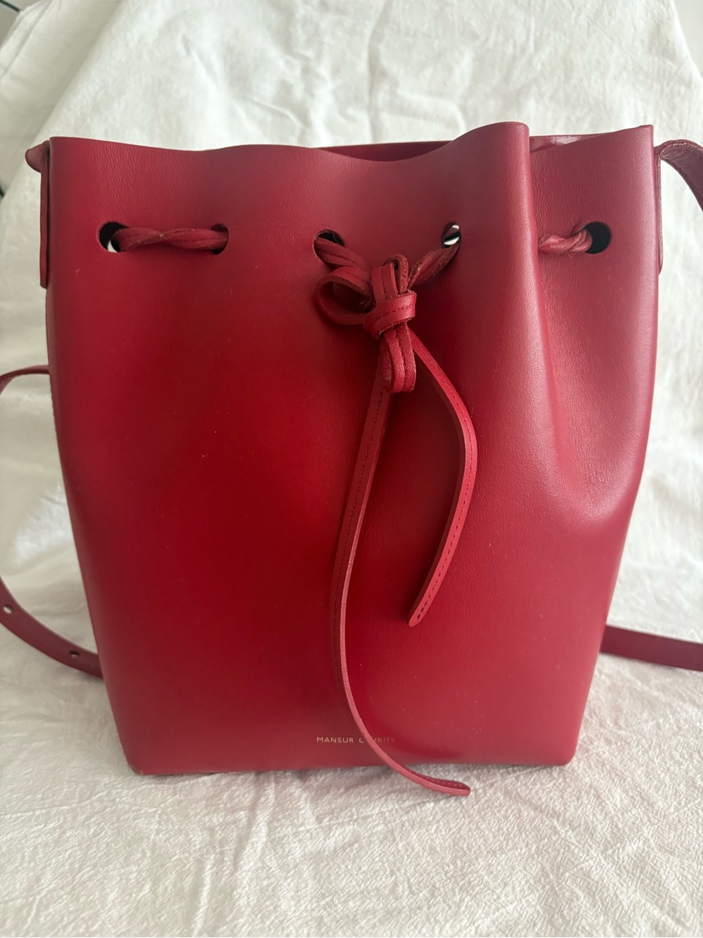 Mansur Gavriel Red Mini Bucket Crossbody